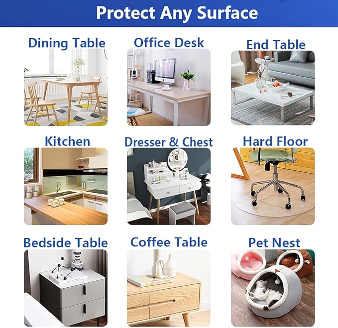 Multisize Thick Clear PVC Table Cover Protector 40x78 Inch Plastic Tablecloth - Image 6