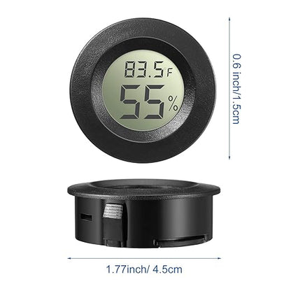 Weewooday 8 Pcs Mini Hygrometer Thermometer Round Digital Humidity Gauge - Image 2