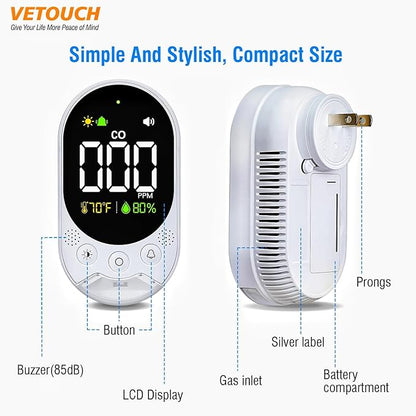 Portable Carbon Monoxide Detector Plug, Upgraded Version Configure Emergency - Image 7