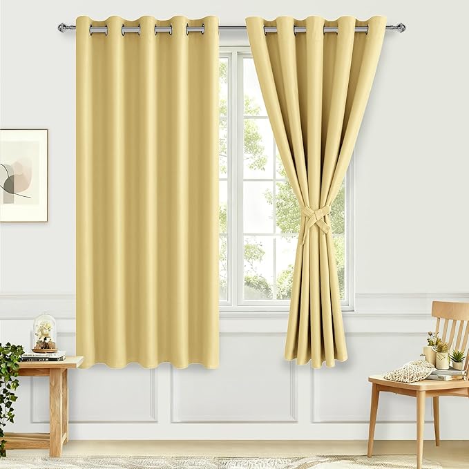 Hiasan Blackout Curtains for Bedroom, 60 x 63 Inches Length by Hiasan