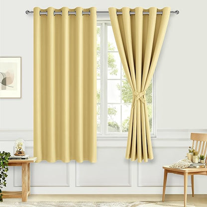 Hiasan Blackout Curtains for Bedroom, 60 x 63 Inches Length by Hiasan