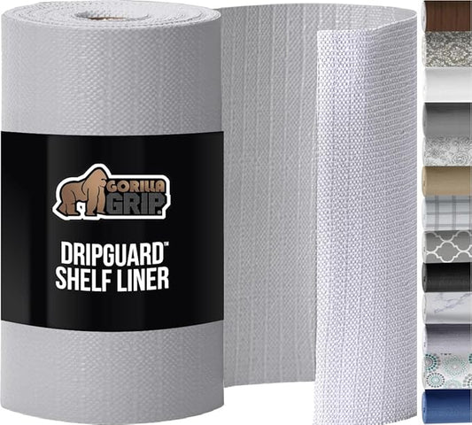 GORILLA GRIP DripGuard Shelf Liner, Non-Adhesive Drawer and Kitchen Cabinet by GorillaGrip