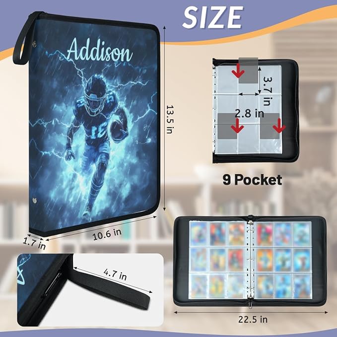 Custom Hockey Card Binder, 9-Pocket Trading Card Binder, Personalized Card - Image 3