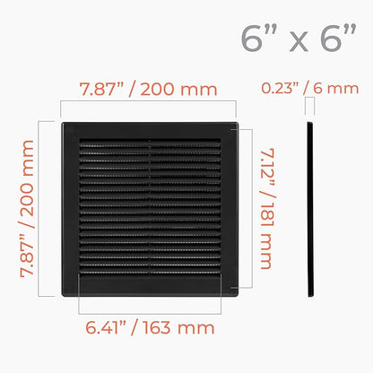 10-Pack 8" x 8" Square Air Vent Cover – Black Plastic Vent Deflector - Image 4