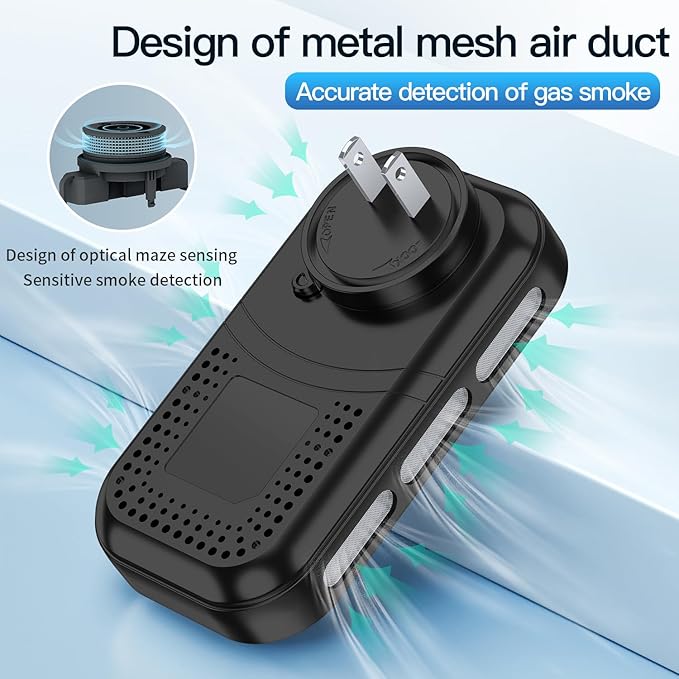 5IN1 Plug in Smoke & Carbon Monoxide Detector & Combustible Natural Gas - Image 6