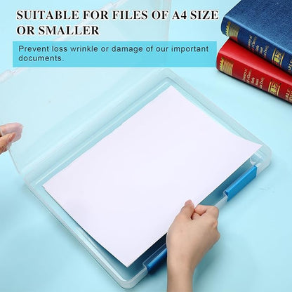 PerKoop 6 Pcs Clear Paper Storage Box A4 Plastic File Box Document Paper - Image 4