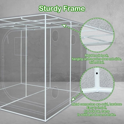 Grow Tent 120"x120"x78" Grow Tents Plant Tent 600D Mylar Reflective Grow Tent - Image 7