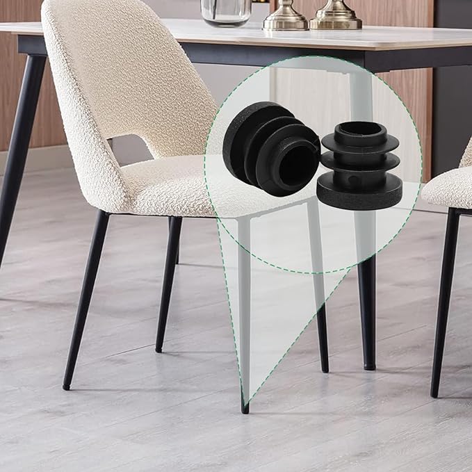 1-1/4" Plastic Hole Plugs Black -Round Chair Leg Caps, Flush Mount Pipe Plugs - Image 8