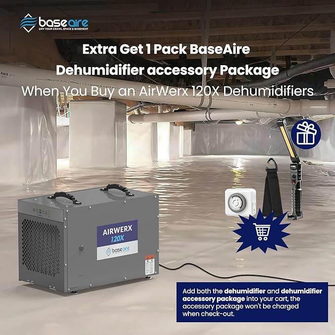 BASEAIRE 235 Pints Crawl Space Commercial Dehumidifier - Image 2