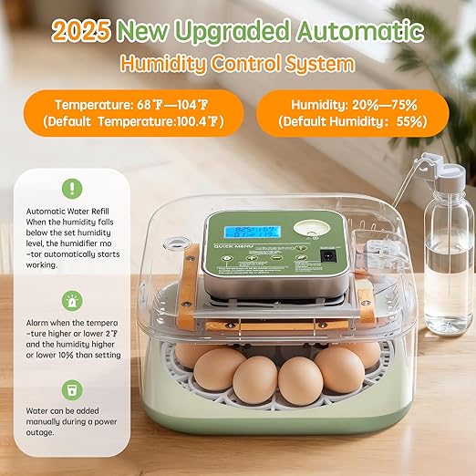 Incubator for Hatching Eggs Automatic Humidity and Temperature Control 12 Eggs - Image 2