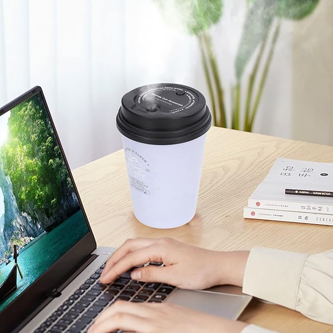 Coffee Cup Humidifier, Compact Lightweight Cute Desktop Humidifier - Image 2