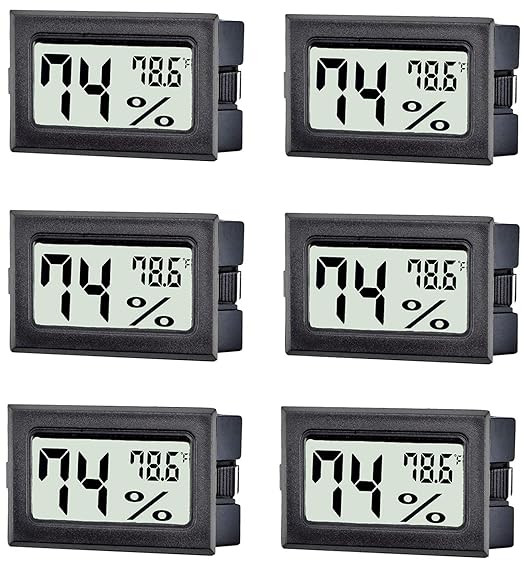 6 Pack Mini Digital Thermometer Hygrometer, Indoor Temperature and Humidity by TASOGEN