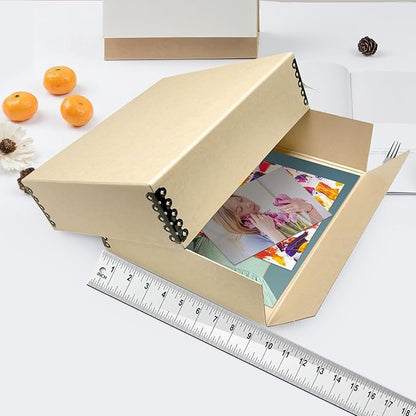 Lineco, 9x12 Tan Color Museum Archival Storage Box, Drop Front Design. Acid-Free - Image 3