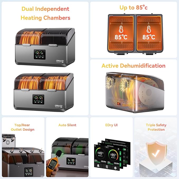 Official Creality Filament Dryer 4 Spools, Space Pi X4 Filament Storage Box - Image 9