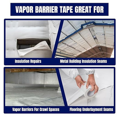 Vapor Barrier Tape, 6 Roll, Polyethylene Tape, - Image 7