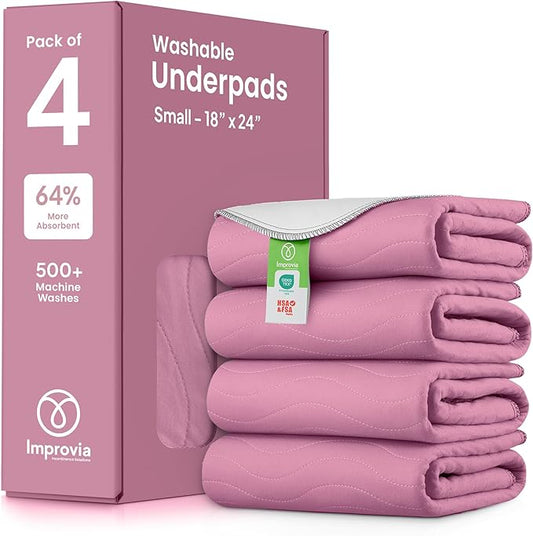 IMPROVIA® Washable Underpads, Heavy Absorbency Reusable Incontinence Pads by IMPROVIA