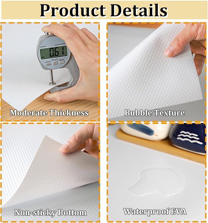 Shelf Liners 13 inch x 20 ft Kitchen Cabinets Liner Non-Stick Drawer Liners - Image 2