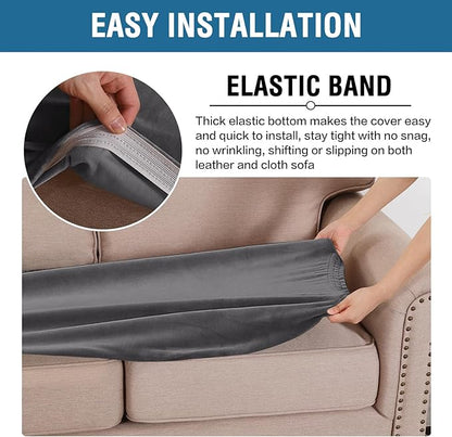 H.VERSAILTEX Velvet Stretch Individual Loveseat Couch Cover Plush Slipcover - Image 4