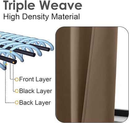 Chyhomenyc Brown Short Blackout Curtains 24 Inch Length, Small Kitchen Curtain - Image 4