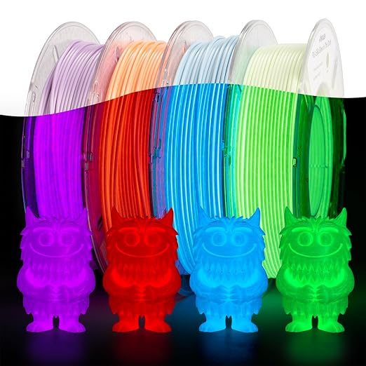 AMOLEN Silk Glow in The Dark Filament Multicolor, Glow Filament Silk Green by AMOLEN
