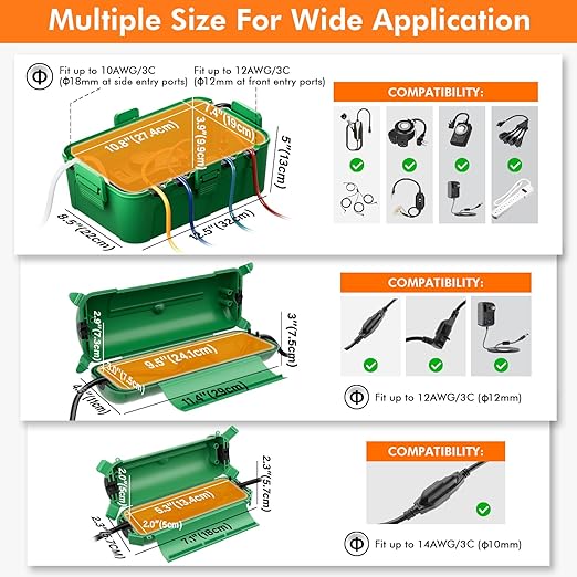 Restmo Extension Cord Safety Cover, IP44 Waterproof Connection Box, - Image 7