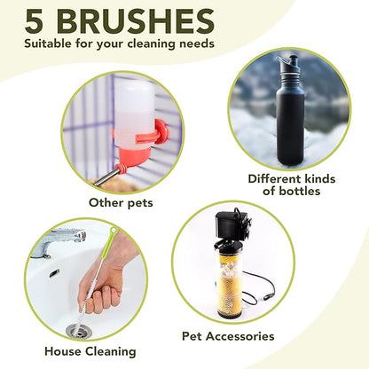 Vila 5-Pack Reusable Straw Pipe Cleaner Brush Set, Long Pipe Brush Cleaner Tool - Image 3