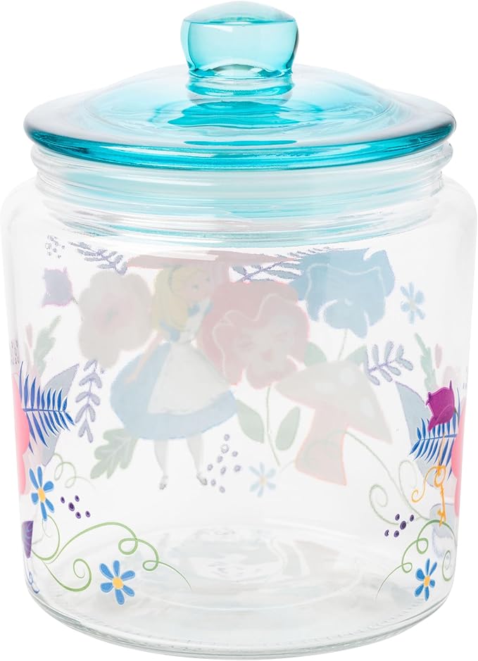 Silver Buffalo Disney Alice in Wonderland Flowers and Mushrooms Glass Cookie - Image 3