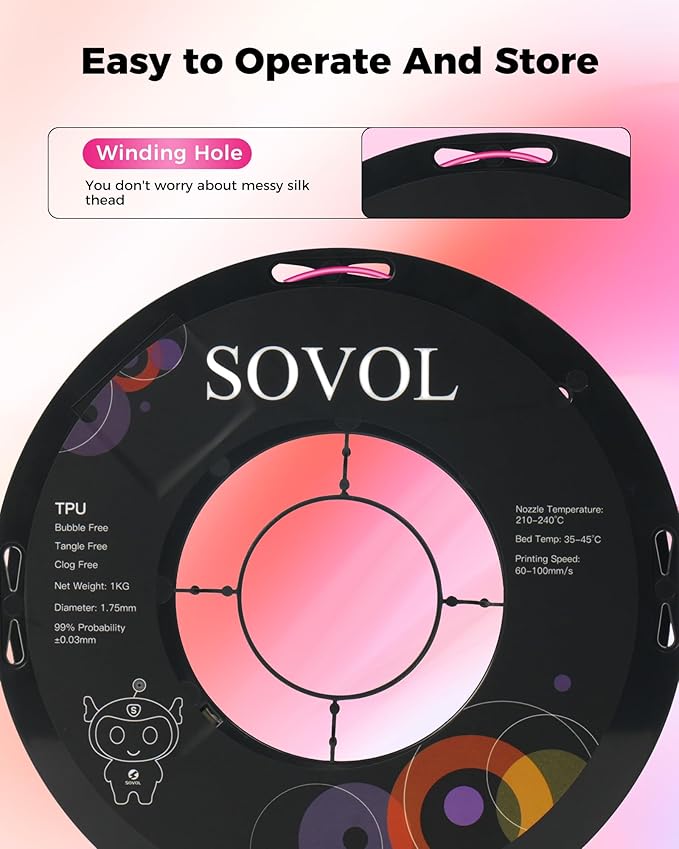 Sovol TPU Filament 1.75mm, 95A Soft TPU Flexible 3D Printer Filament - Image 6