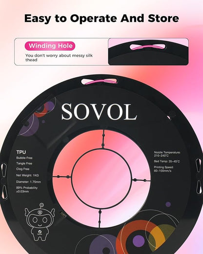 Sovol TPU Filament 1.75mm, 95A Soft TPU Flexible 3D Printer Filament - Image 6