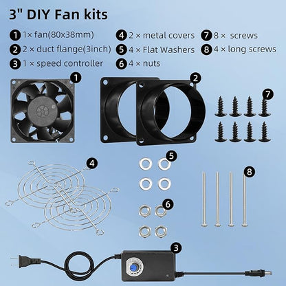 3.15” 12V DC Small Exhaust Duct Fan - Image 6
