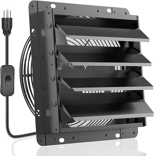 HG Power 14 Inch Shutter Exhaust Fan, 882CFM High-Speed Vent Fan, 1400RPM Wall by HGPOWER