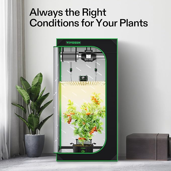 VIVOSUN Grow Tent Kit, 2.7 × 2.7ft Complete Grow System, WiFi-Controlled Grow - Image 2