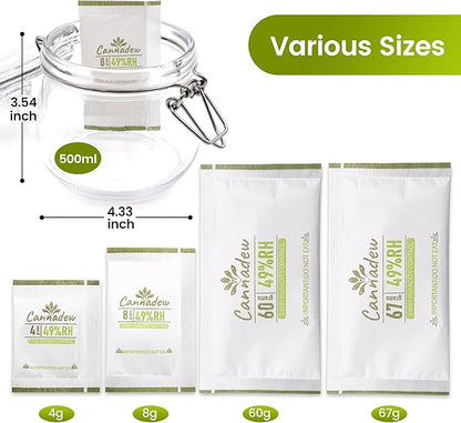 49% RH, 67g Cannadew Humidity Packs Two-Way Humidity Control Pack – Moisture - Image 8