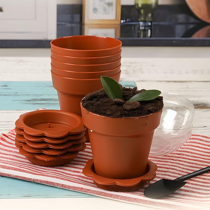 20 Pcs Nursery Pots with Humidity Dome, Cupcake Plant Nursery Pots with Bring A - Image 3