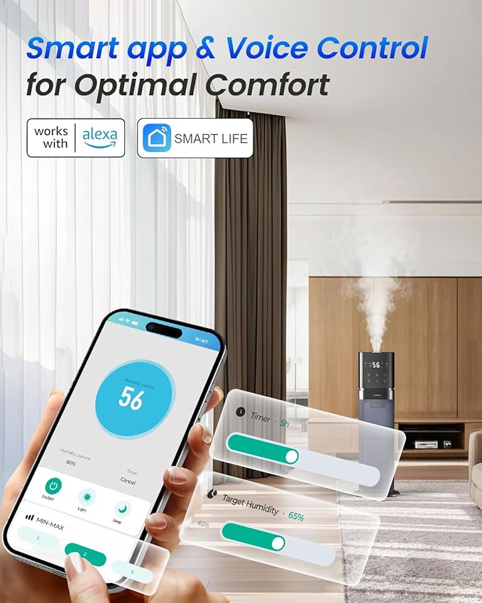 Smart Humidifier Large Room, 2.1Gal/8L Humidifiers - Image 3