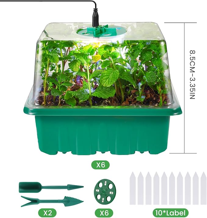 Seed Starter Trays with Grow Lights, 72 Cells Seed Starter Kit with Lights - Image 6