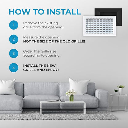 Aluminum 14 x 8 Inch Air Vent Covers Wall AC Grille – Premium Register Vent - Image 6