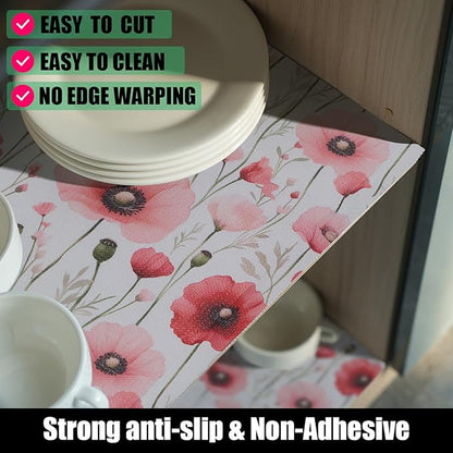 Floral Shelf Liners Strong Non-Slip and Non Adhesive Shelf and Drawer Liners - Image 2