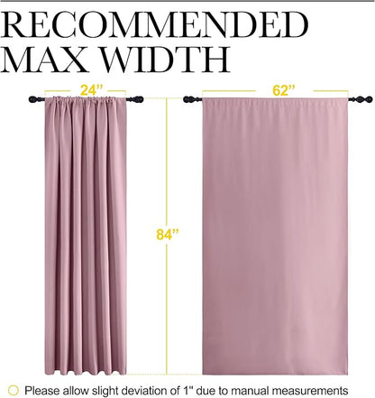 NICETOWN 2 Panels Blackout Curtains, Rod Pocket Thermal Insulated Drapes 84 - Image 6