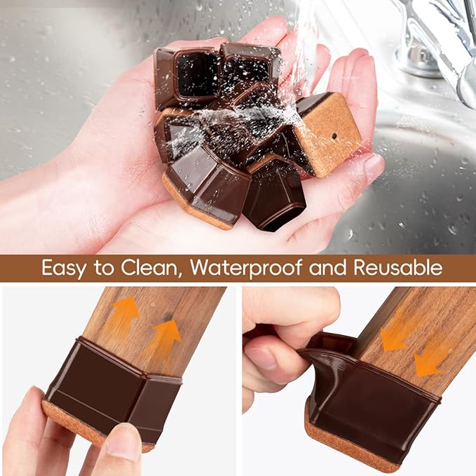 16Pcs Square Chair Leg Floor Protectors - Image 6