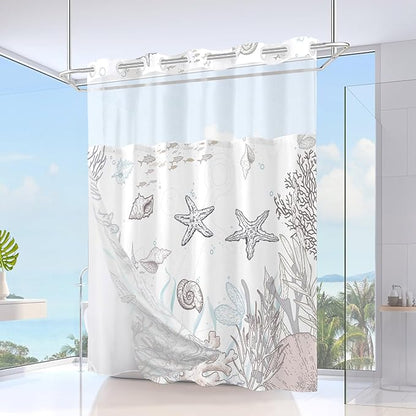 Extra Long No Hook Shower Curtain - Image 2