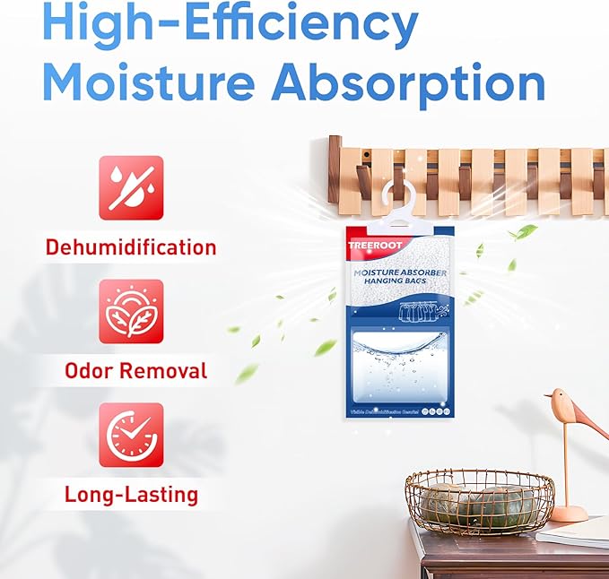 24 Pack Moisture Absorbers for Closet, 6.4OZ Hanging Closet Dehumidifier Bags - Image 3