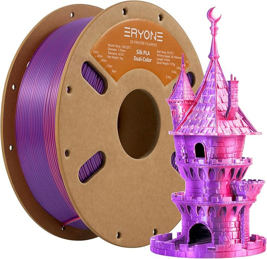 ERYONE Silk Dual Color PLA Filament 3D Printer 1.75mm +/- 0.03mm, Bicolor by ERYONE