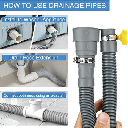 5ft Washing Machine Drain Hose Extension Kit, Universal 7PCS Set - Image 6