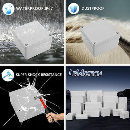 LeMotech Junction Box IP67 Waterproof Dustproof ABS Plastic Project Box - Image 8
