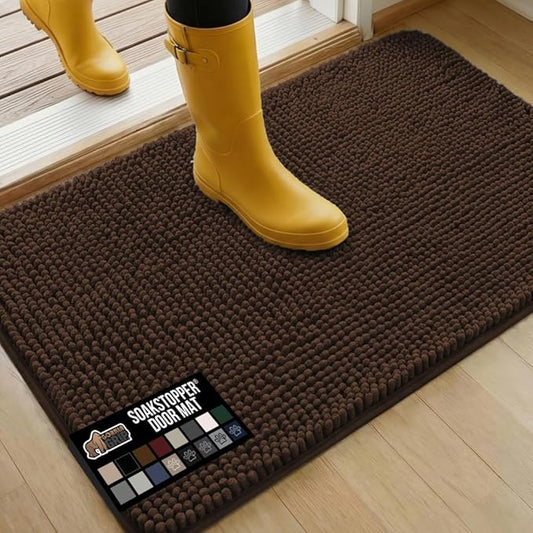 GORILLA GRIP SOAKSTOPPER Dog Door Mat, 36x24 Machine Washable Rug Absorbent by GorillaGrip