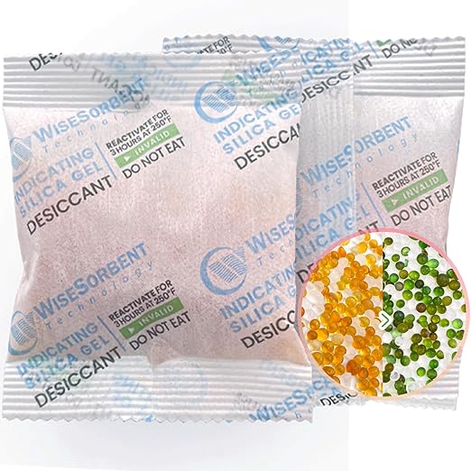 15pcs 20g Silica Gel Packets, Indicating Deisiccant Packs, Rechargeable by Wisesorb