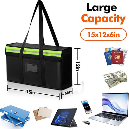 Large Fireproof Document Bags 15x12x6in, Fireproof Document Box - Image 2