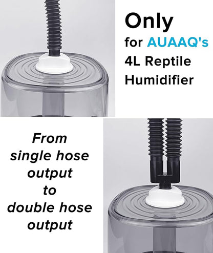 Accessories of AUAAQ's Reptile Humidifier, Including Dual Hose Nozzle, Two - Image 2