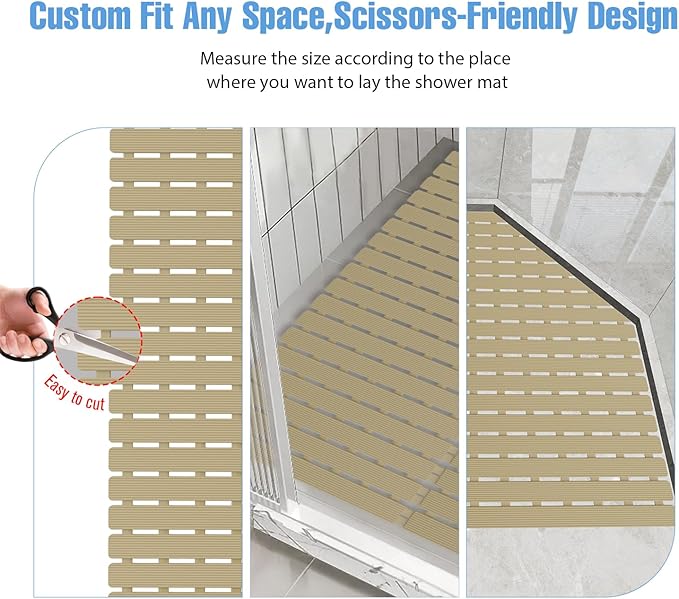 ​Shower Mat Non-Slip Bath Mat for Tub and Shower Stall, 200+ Suction Cups - Image 7